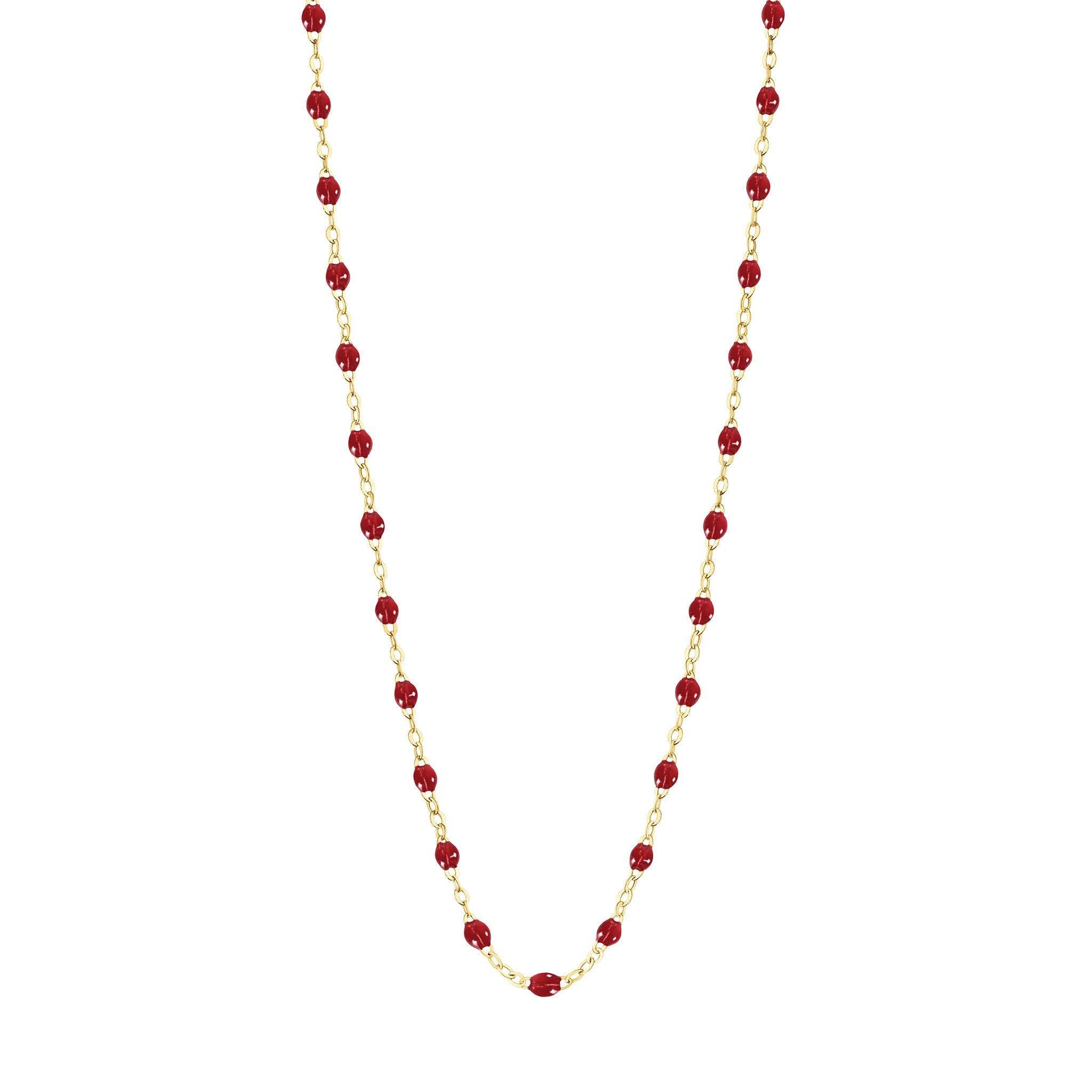 Gigi Clozeau - Collier rouge Classique Gigi, or jaune, 45 cm