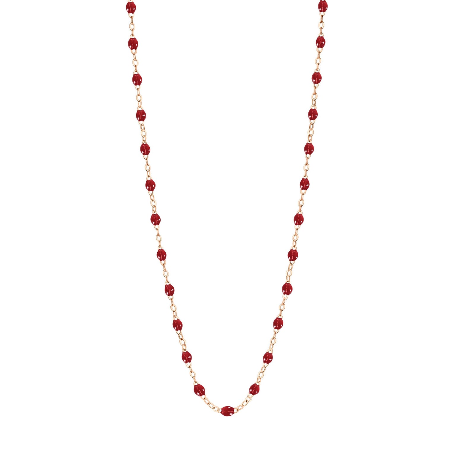 Gigi Clozeau - Collier rouge Classique Gigi, or rose, 42 cm