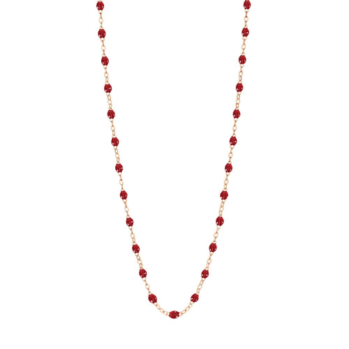 Gigi Clozeau - Collier rouge Classique Gigi, or rose, 45 cm