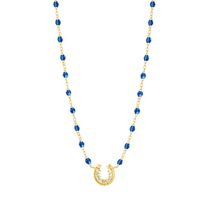 Gigi Clozeau - Collier saphir Fer à cheval, diamants, or jaune, 42 cm