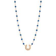 Gigi Clozeau - Collier saphir Fer à cheval, diamants, or rose, 42 cm