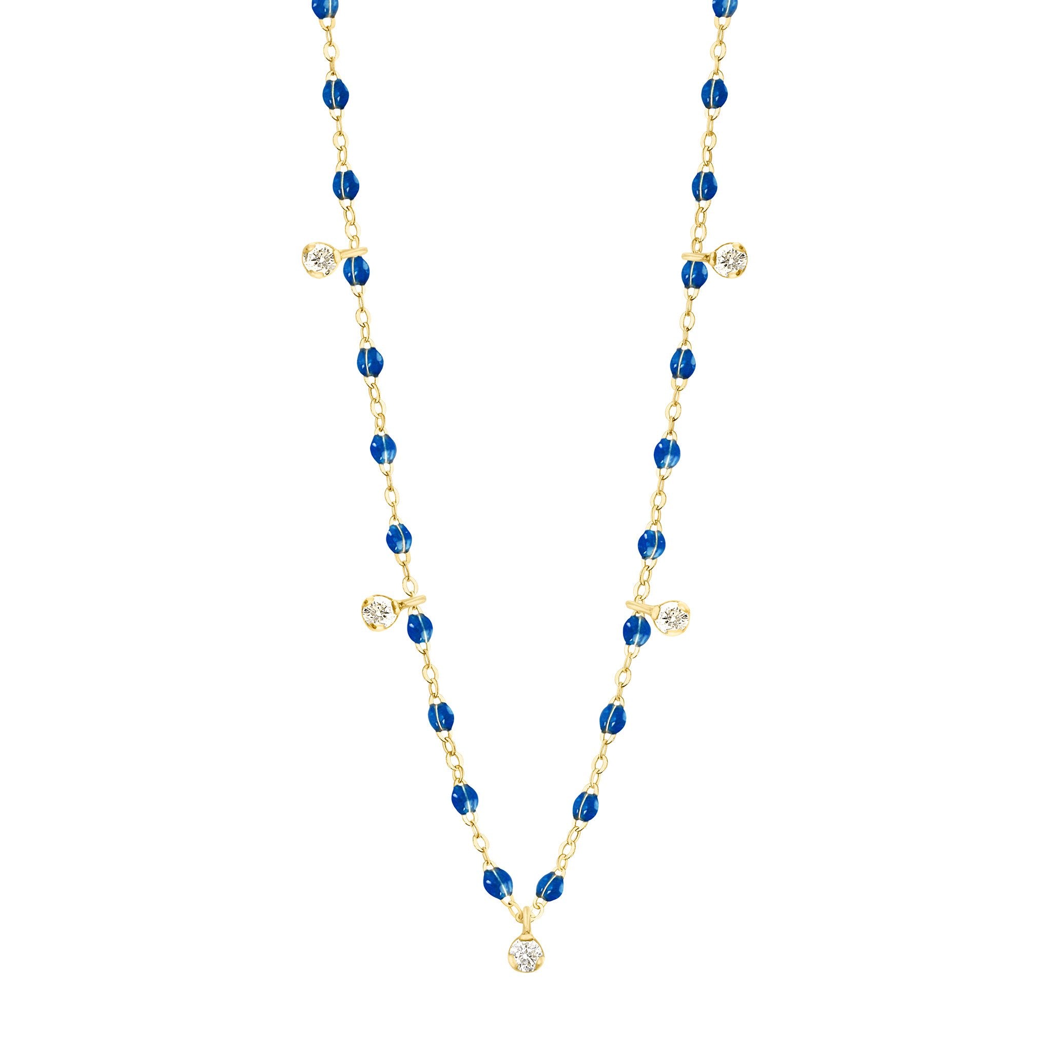 Gigi Clozeau - Collier saphir Gigi Suprême, or jaune, 5 diamants, 45 cm