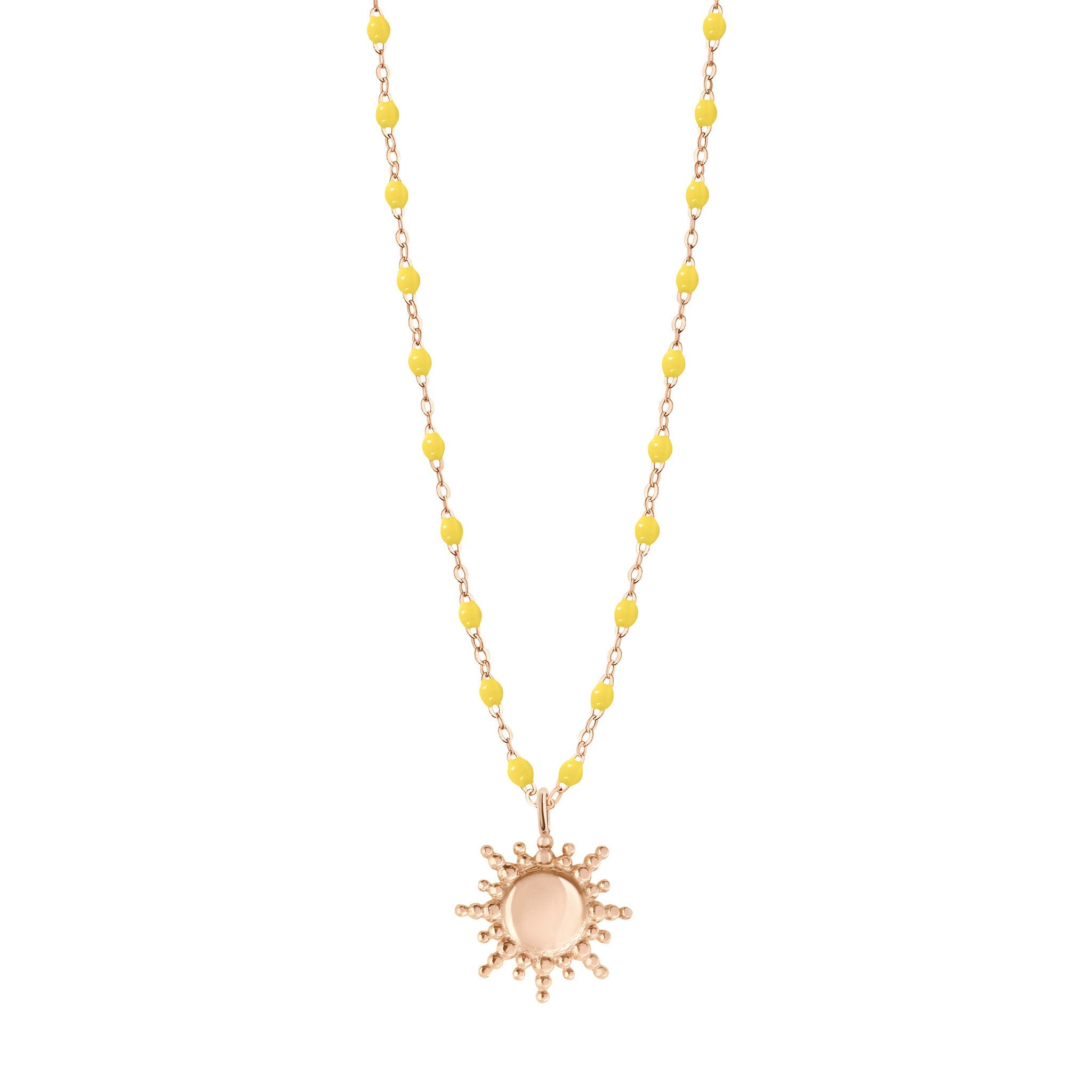 Gigi Clozeau - Collier Soleil citron, or rose, 42 cm