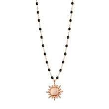 Gigi Clozeau - Collier Soleil noir, or rose, 42 cm