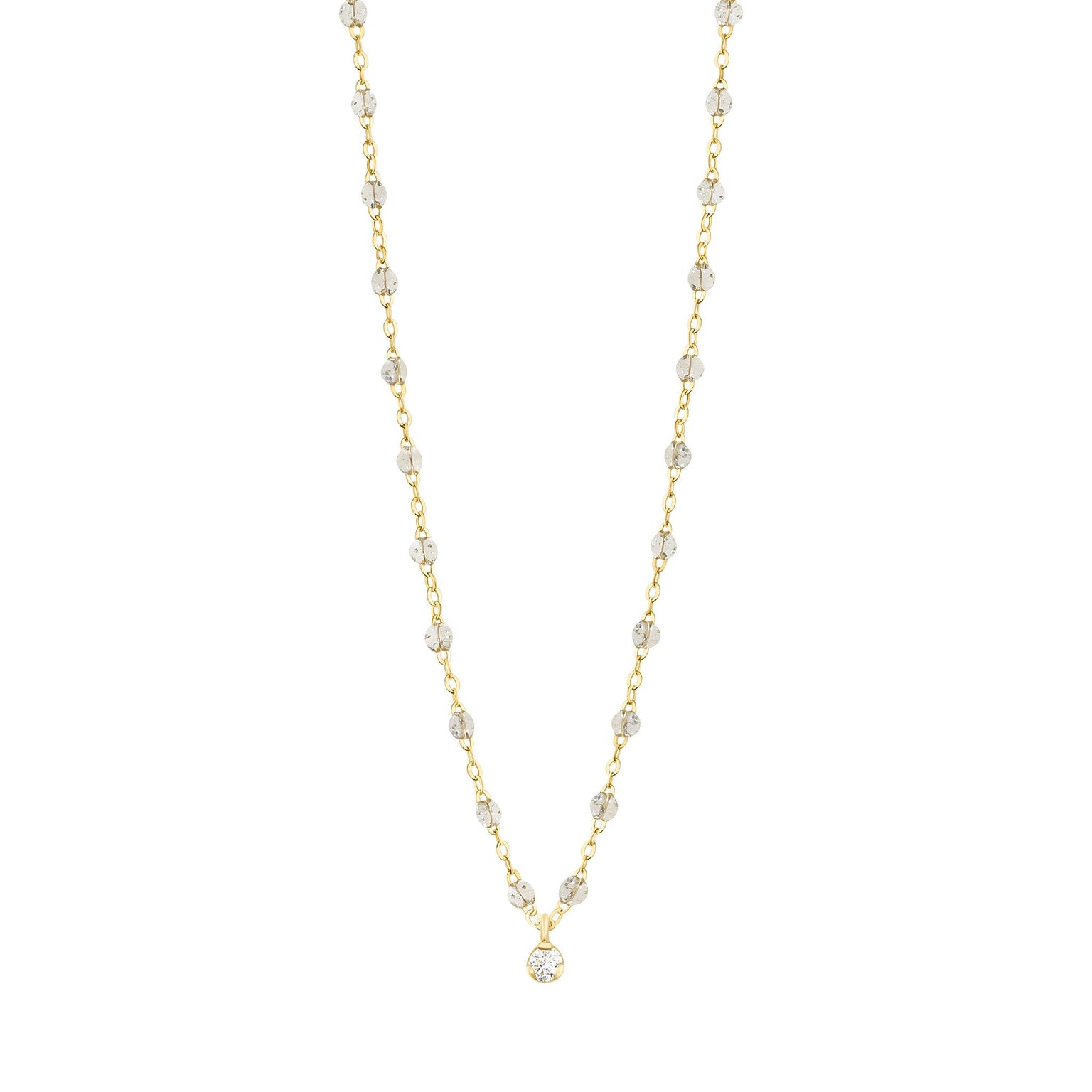 Gigi Clozeau - Collier sparkle Gigi Suprême, or jaune, 1 diamant, 42 cm