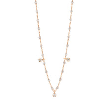 Gigi Clozeau - Collier sparkle Gigi Suprême, or rose, 3 diamants, 45 cm