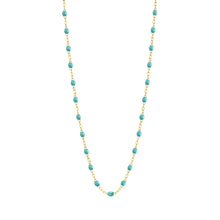 Gigi Clozeau - Collier turquoise vert Classique Gigi, or jaune, 45 cm