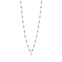 Gigi Clozeau - Collier turquoise vert Gigi Suprême, or jaune, 1 diamant, 42 cm