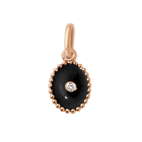 Gigi Clozeau - Pendentif Etoile du Nord résine noir, diamant, or rose