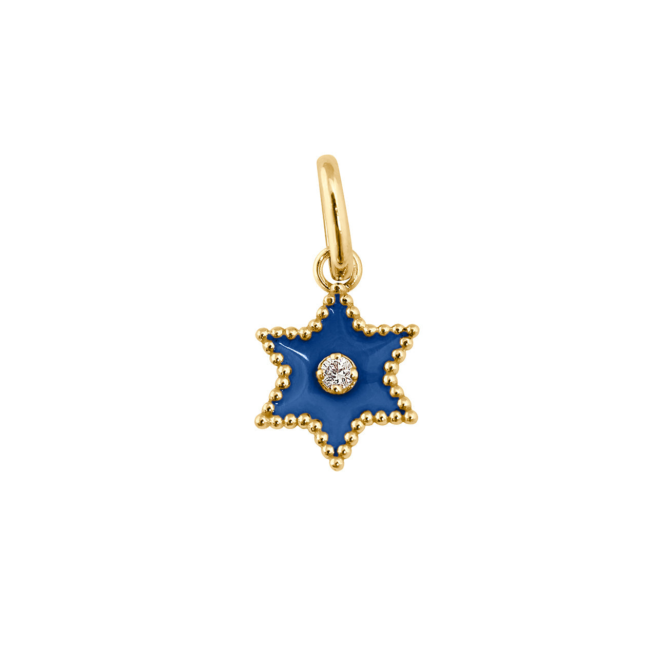 Gigi Clozeau - Pendentif Etoile Star résine prusse, diamant, or jaune