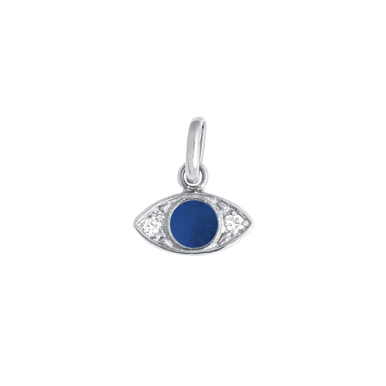 Gigi Clozeau - Eye Lapis Resin diamond pendant, White Gold