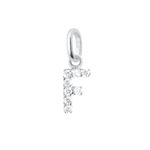 Gigi Clozeau - Pendentif Lucky Letter F, or blanc, diamants