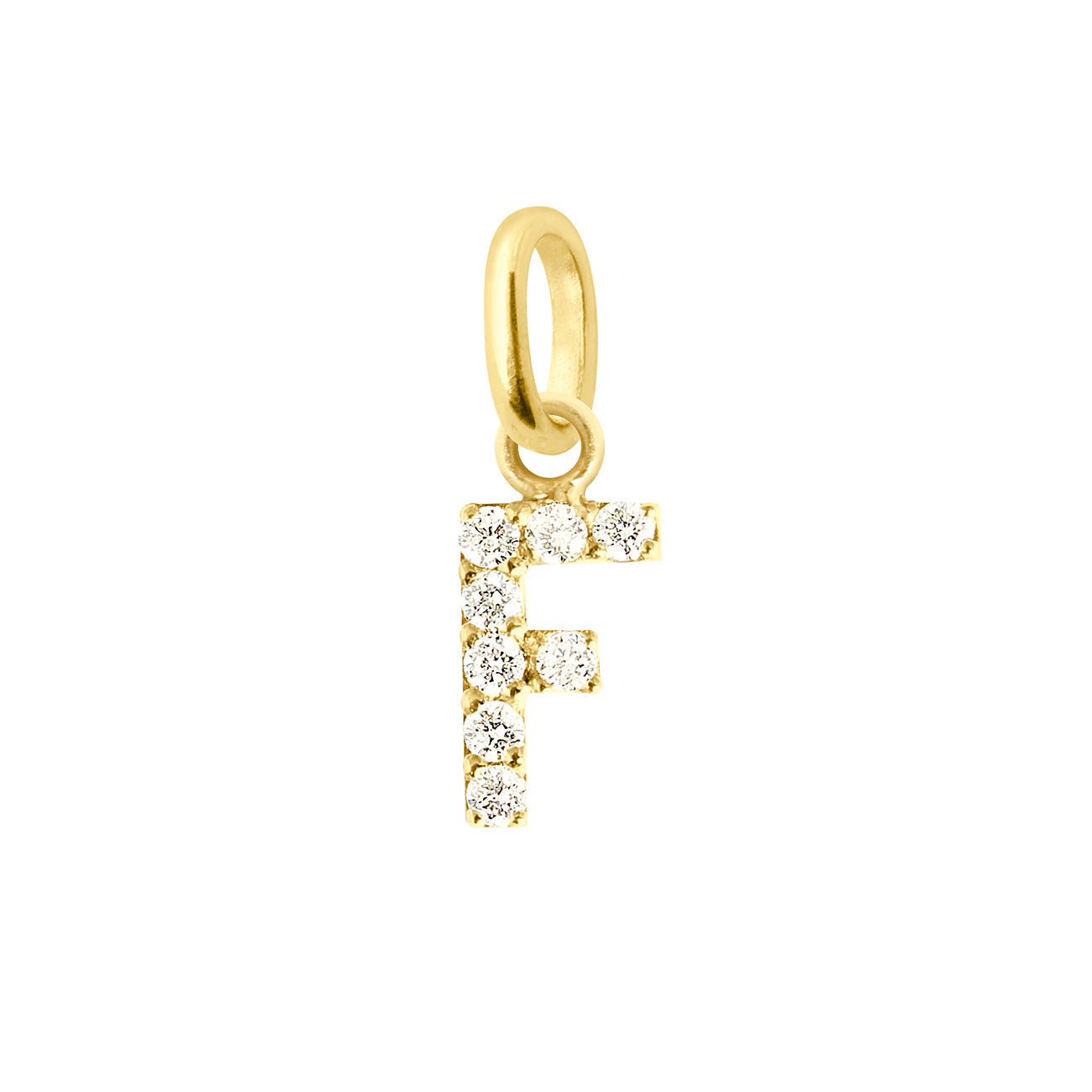 Gigi Clozeau - Pendentif Lucky Letter F, or jaune, diamants