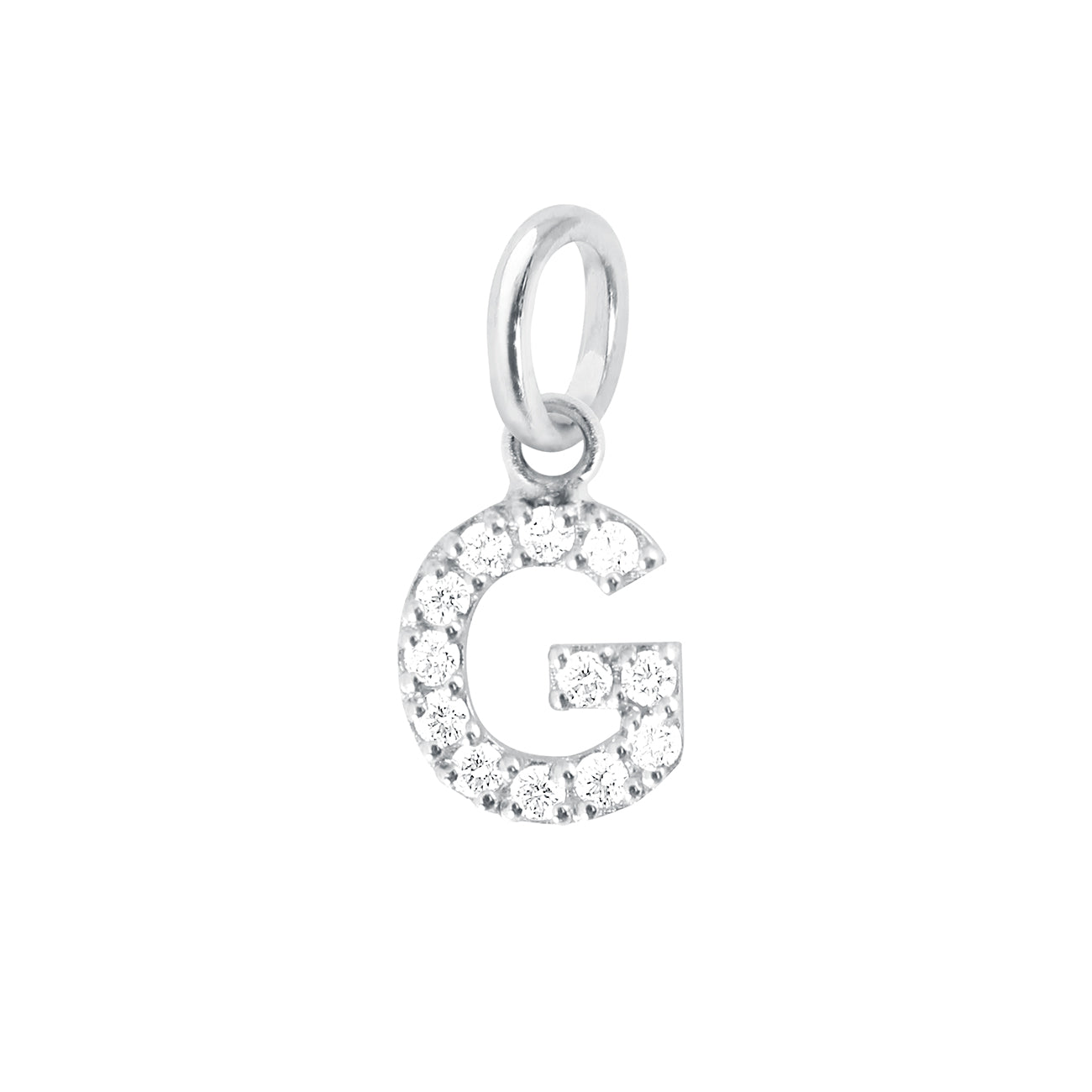 Gigi Clozeau - Pendentif Lucky Letter G, or blanc, diamants