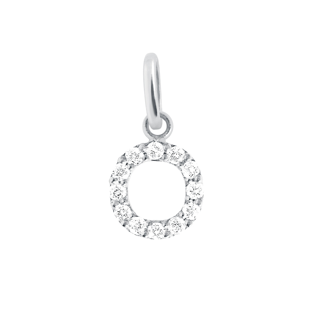 Gigi Clozeau - Pendentif Lucky Letter O, or blanc, diamants