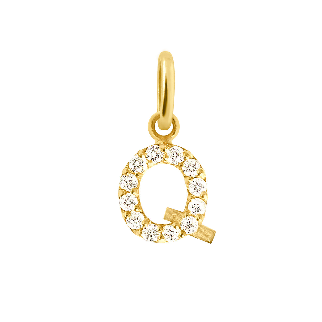 Gigi Clozeau - Pendentif Lucky Letter Q, or jaune, diamants