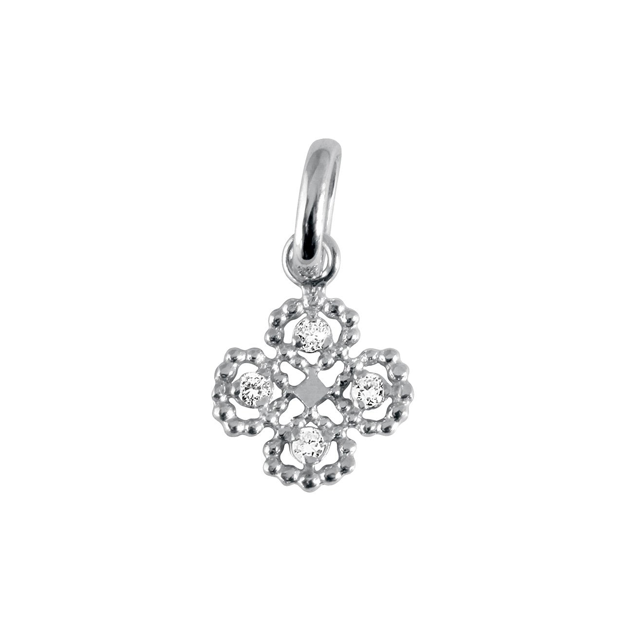 Gigi Clozeau - Pendentif Lucky Trèfle, diamants, or blanc