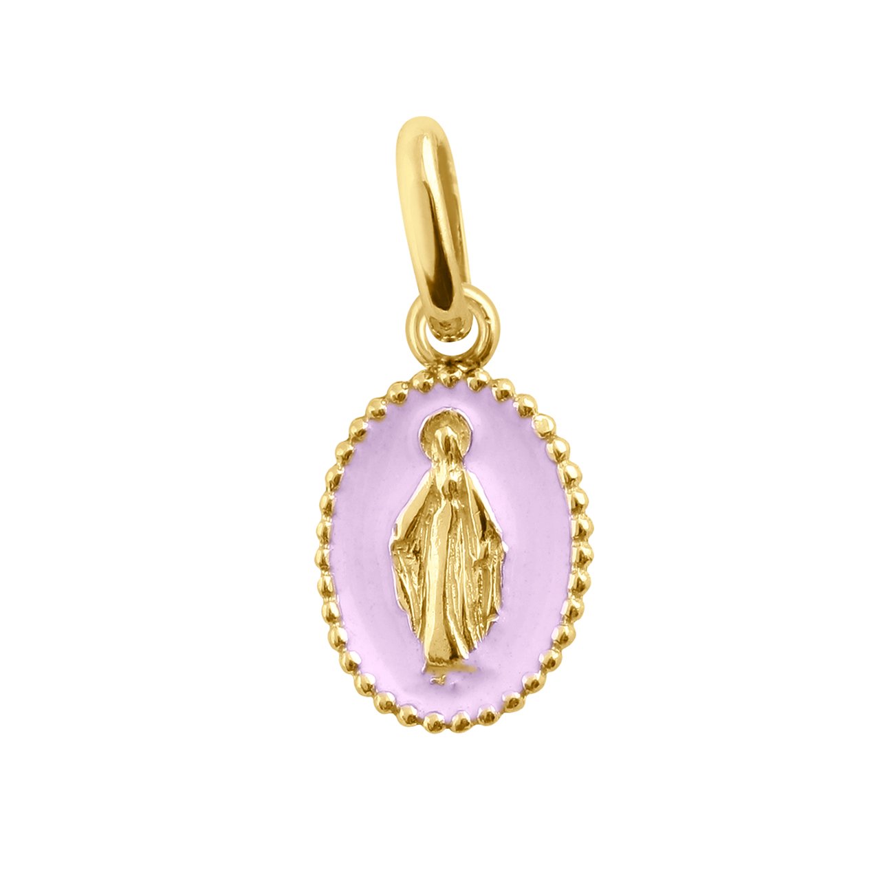 Gigi Clozeau - Pendentif Madone résine parme, or jaune