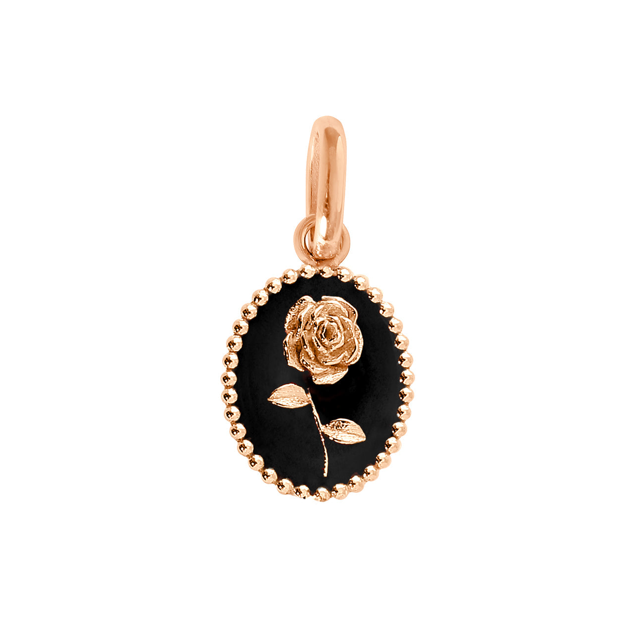 Gigi Clozeau - Pendentif Rose résine noire, or rose