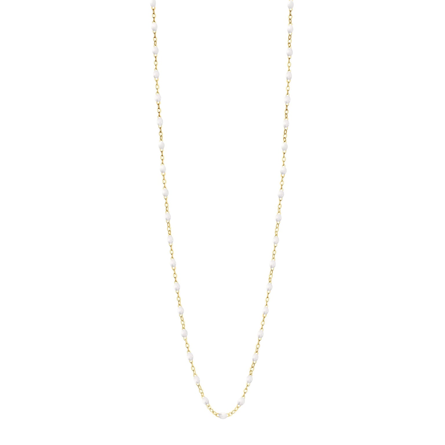 Gigi Clozeau - Sautoir blanc Classique Gigi, or jaune, 60 cm