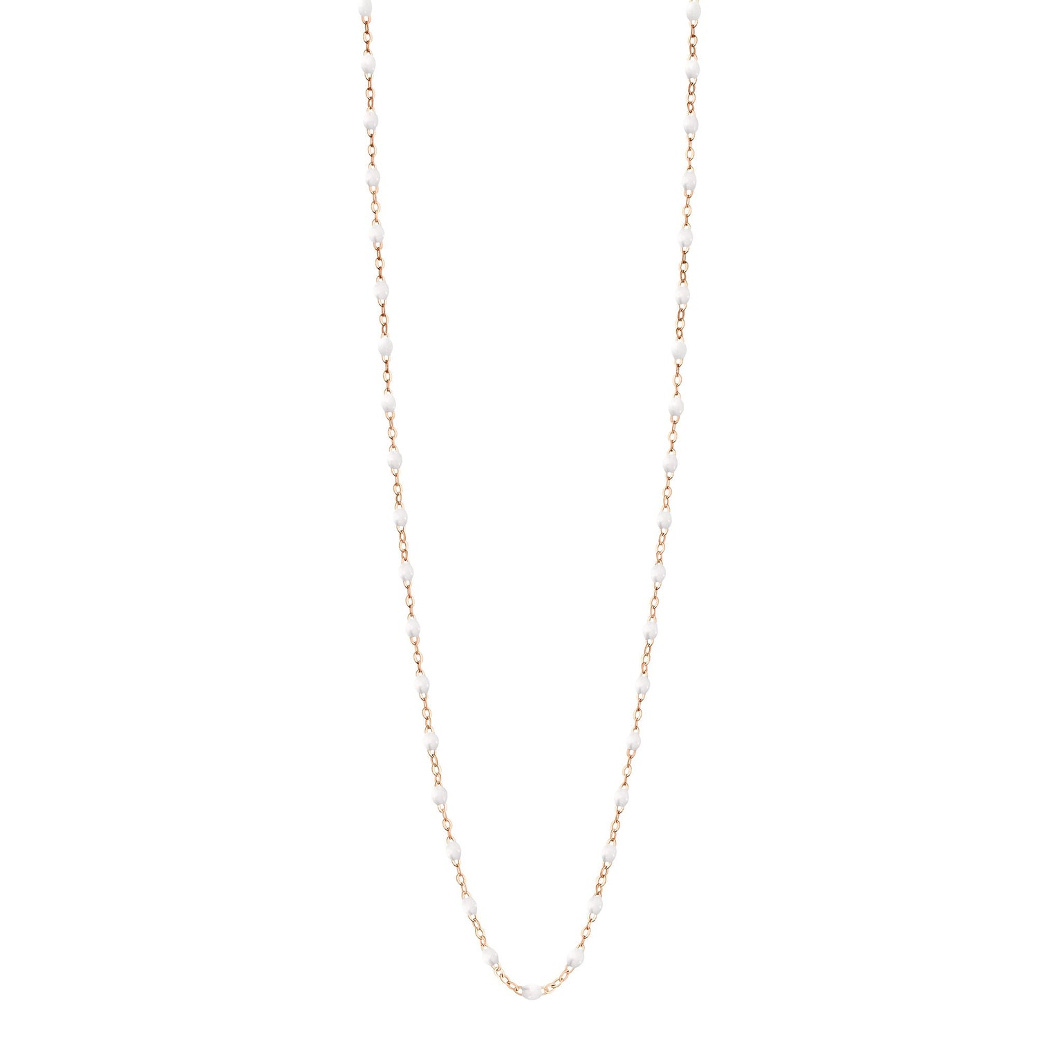 Gigi Clozeau - Sautoir blanc Classique Gigi, or rose, 86 cm