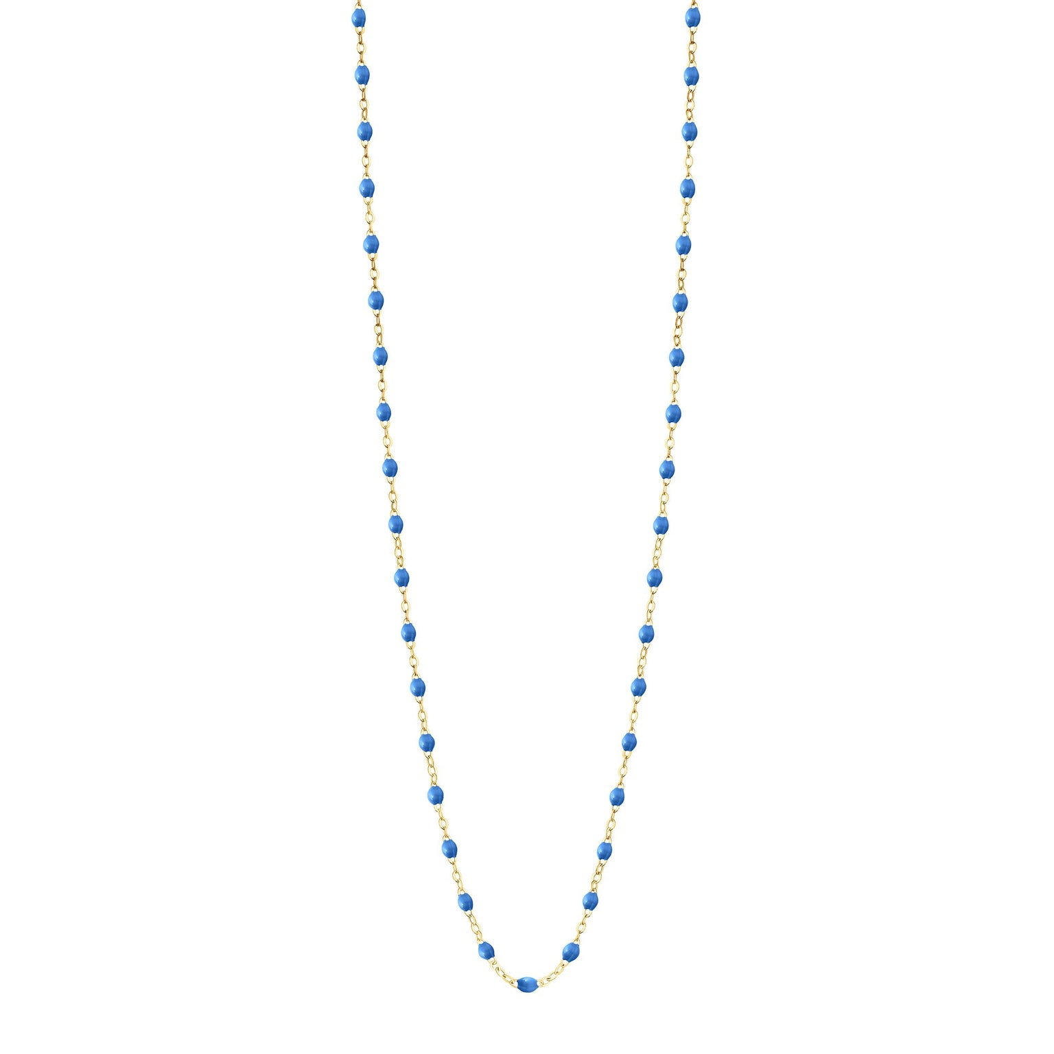 Gigi Clozeau - Sautoir bleu fluo Classique Gigi, or jaune, 86 cm