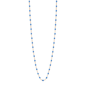 Gigi Clozeau - Sautoir bleu fluo Classique Gigi, or rose, 60 cm