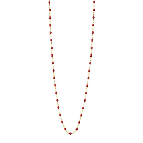 Gigi Clozeau - Sautoir bordeaux Classique Gigi, or jaune, 86 cm