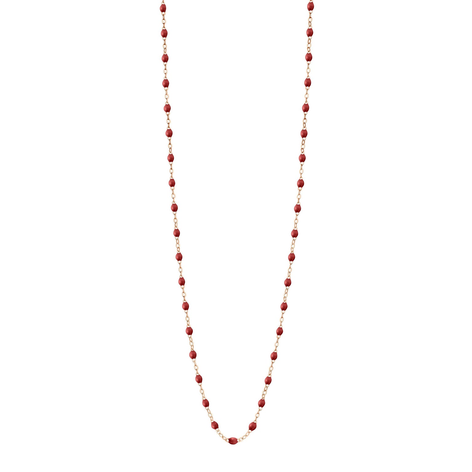 Gigi Clozeau - Sautoir bordeaux Classique Gigi, or rose, 60 cm