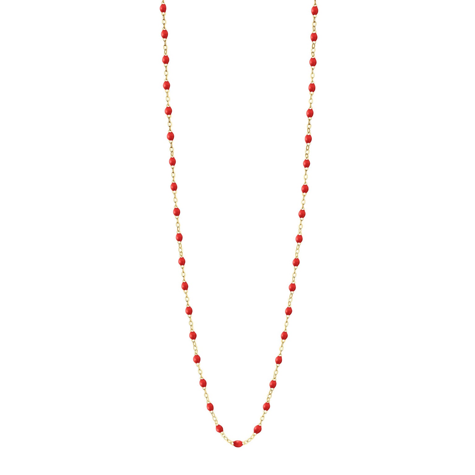 Gigi Clozeau - Sautoir coquelicot Classique Gigi, or jaune, 60 cm