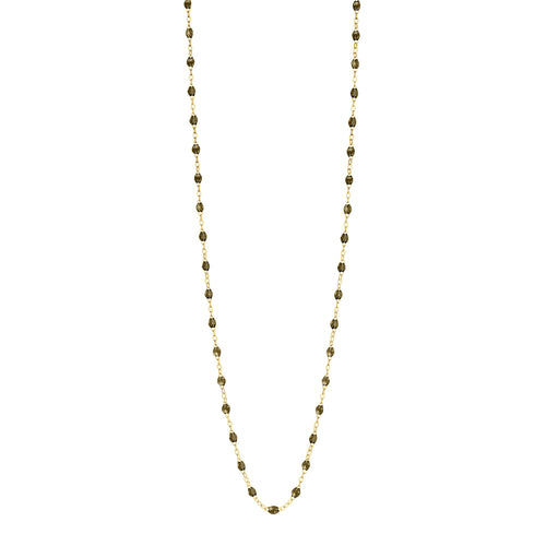 Gigi Clozeau - Sautoir kaki Classique Gigi, or jaune, 60 cm