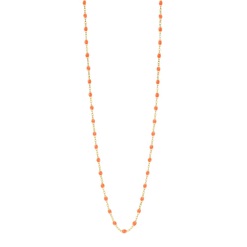 Gigi Clozeau - Sautoir orange fluo Classique Gigi, or jaune, 86 cm