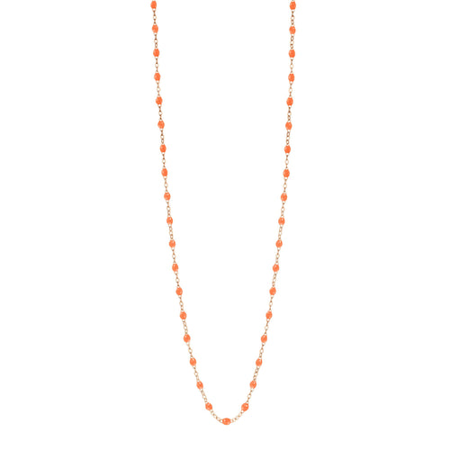 Gigi Clozeau - Sautoir orange fluo Classique Gigi, or rose, 86 cm