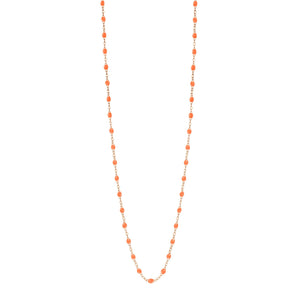 Gigi Clozeau - Sautoir orange fluo Classique Gigi, or rose, 86 cm
