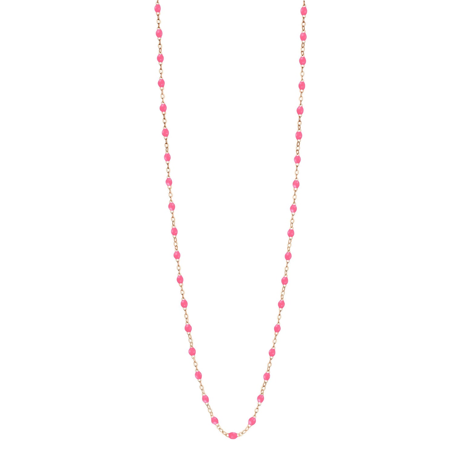 Gigi Clozeau - Sautoir rose fluo Classique Gigi, or rose, 60 cm