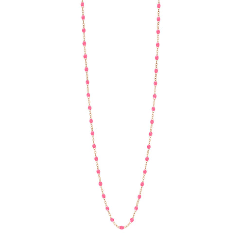 Gigi Clozeau - Sautoir rose fluo Classique Gigi, or rose, 86 cm