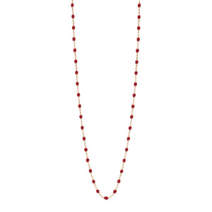 Gigi Clozeau - Sautoir rouge Classique Gigi, or rose, 60 cm