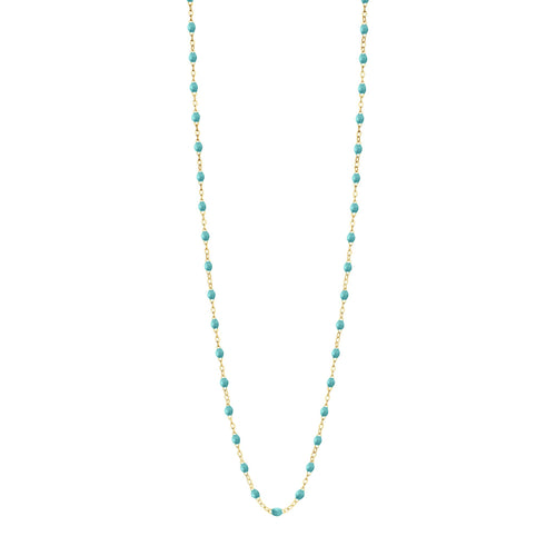 Gigi Clozeau - Sautoir turquoise vert Classique Gigi, or jaune, 86 cm