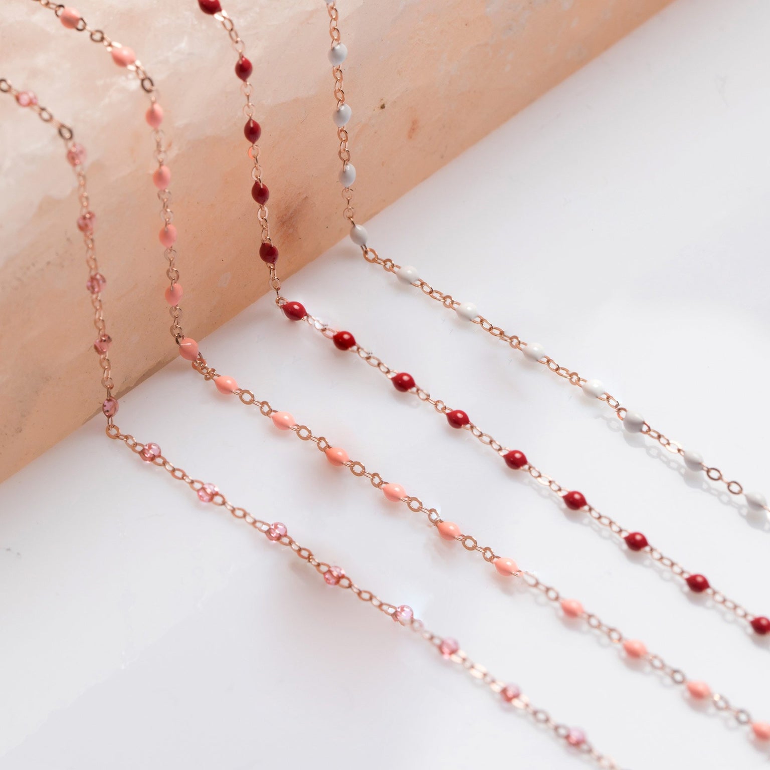 Gigi Clozeau - Bracelet saumon Classique Gigi, or rose, 17 cm